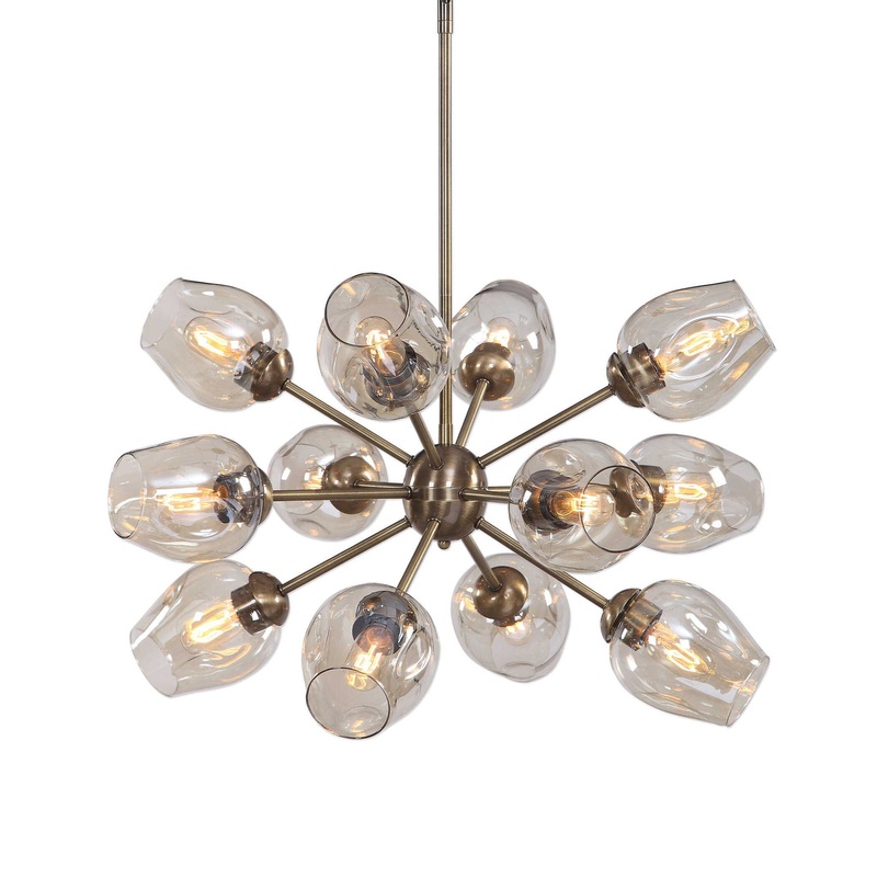 Chet – 12 Light Sputnik Chandelier – Light Brown