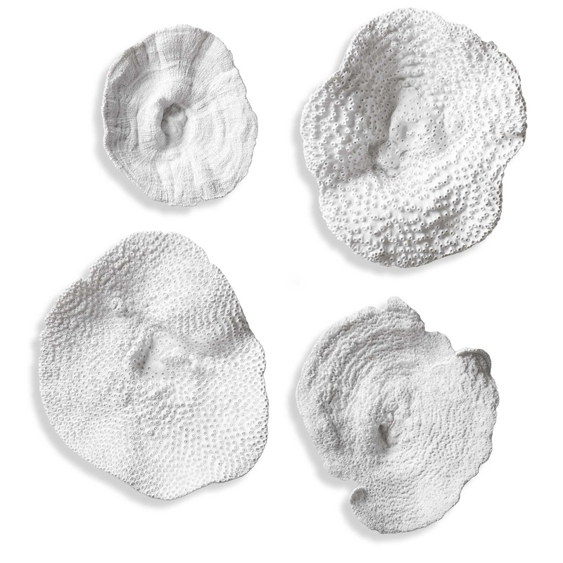 Sea Coral – Wall Art (Set of 4) – White