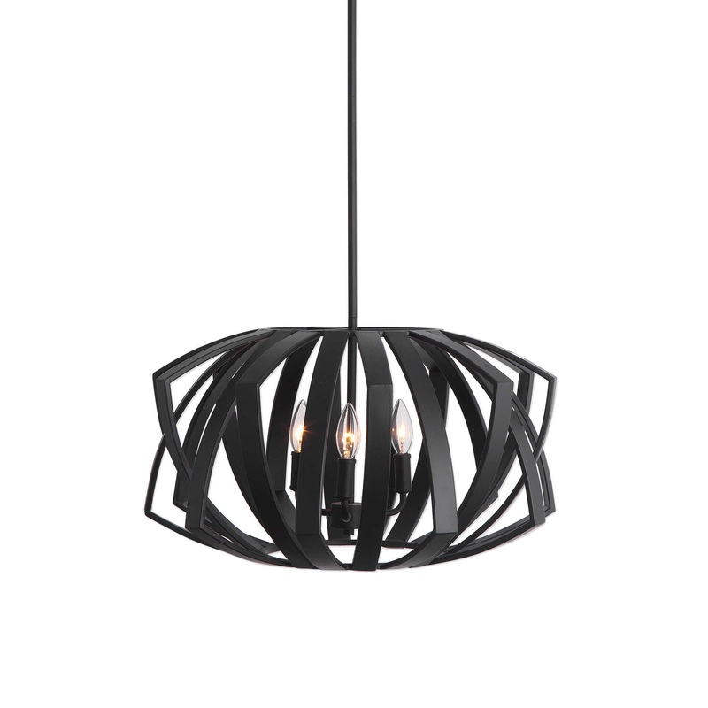 Thales – Geometric 3 Light Pendant – Black