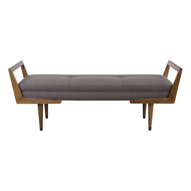 Waylon – Mid-Century Modern Bench – Dark Gray