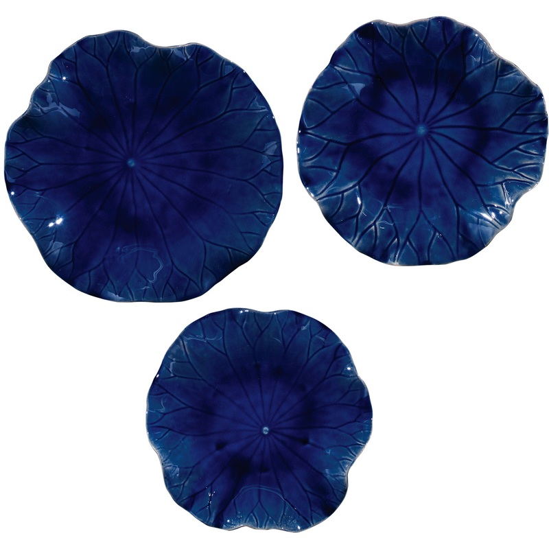 Abella – Ceramic Wall Decor (Set of 3) – Blue