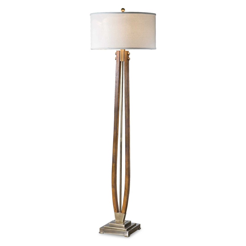 Boydton – Burnished Wood Floor Lamp – Gold