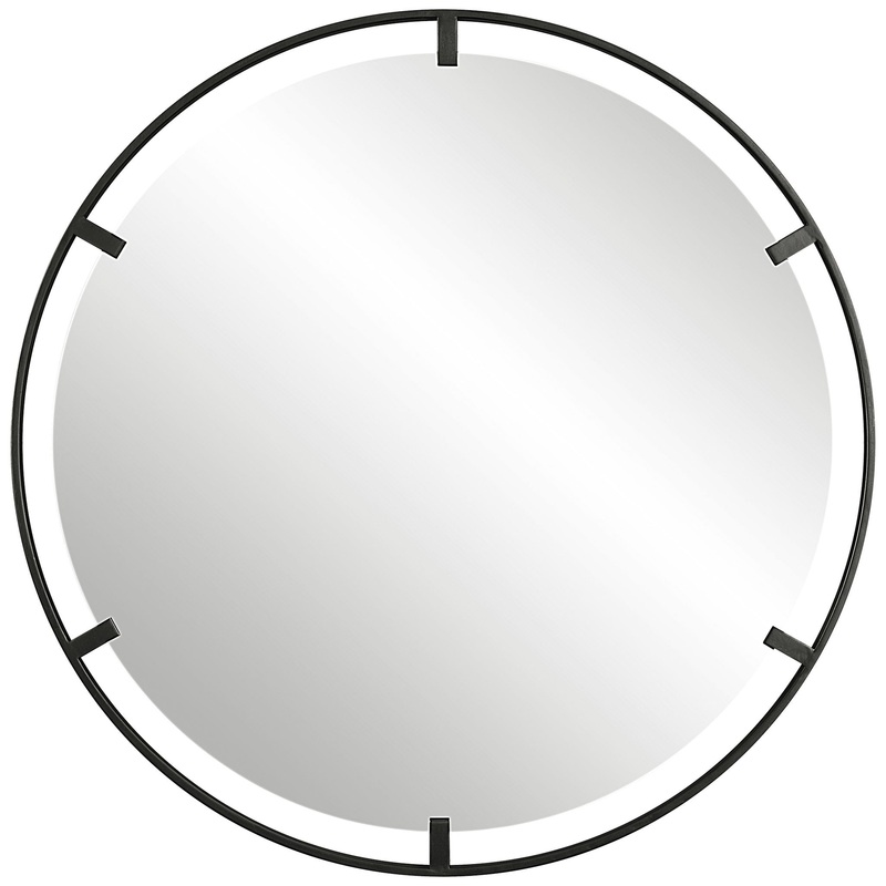 Cashel – Round Iron Mirror – Black