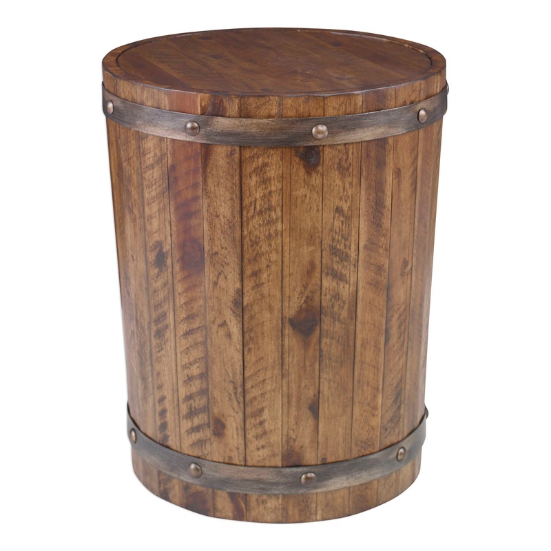 Ceylon – Wine Barrel Side Table – Dark Brown