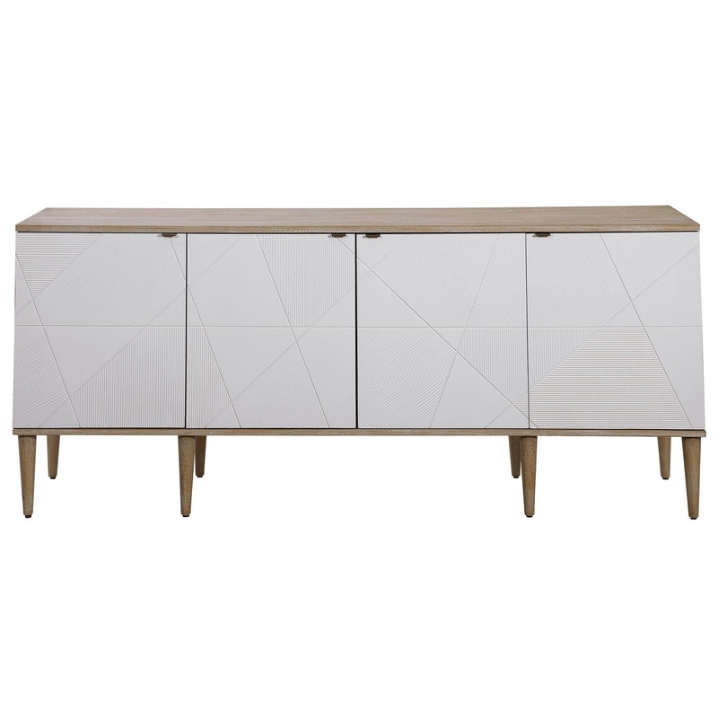 Tightrope – 4 Door Modern Sideboard Cabinet – White & Light Brown