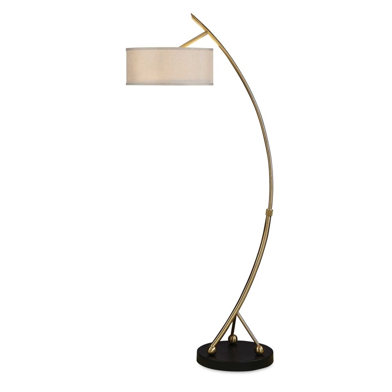 Vardar – Curved Floor Lamp – Brass