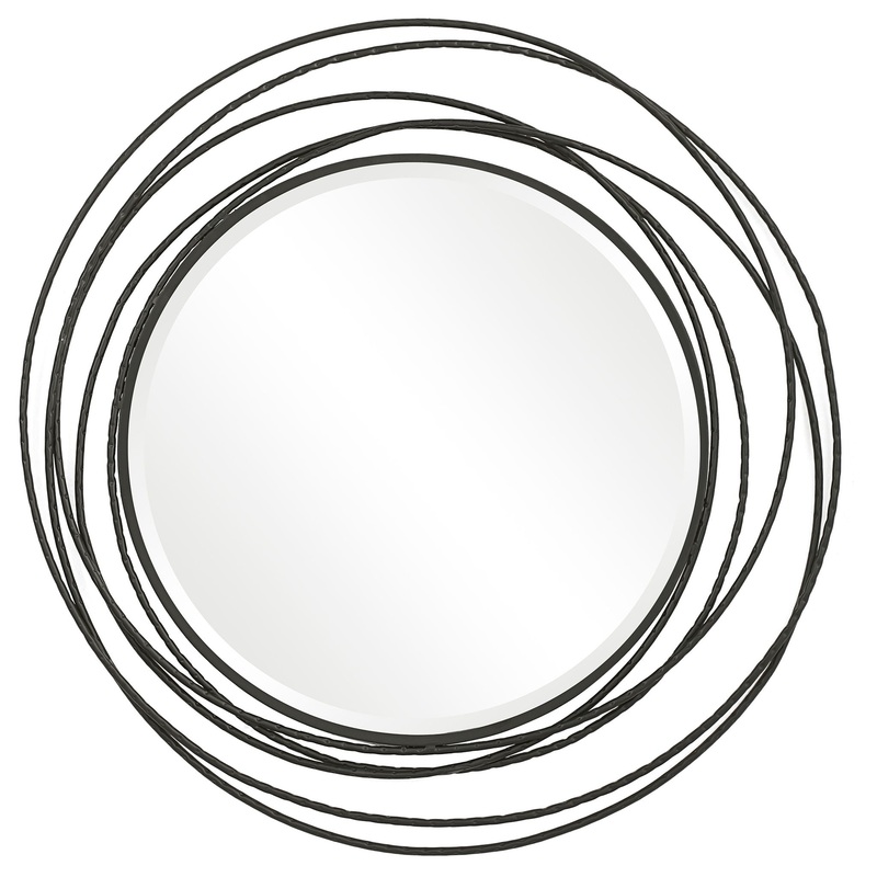 Whirlwind – Round Mirror – Black