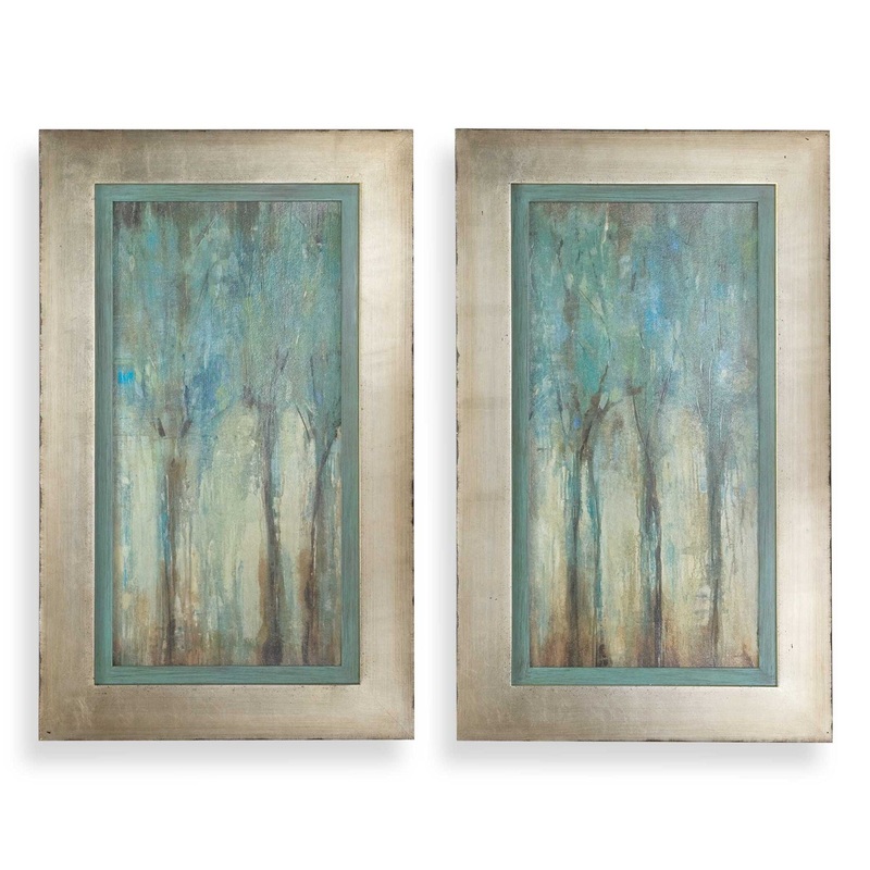 Whispering Wind – Framed Art (Set of 2) – Blue