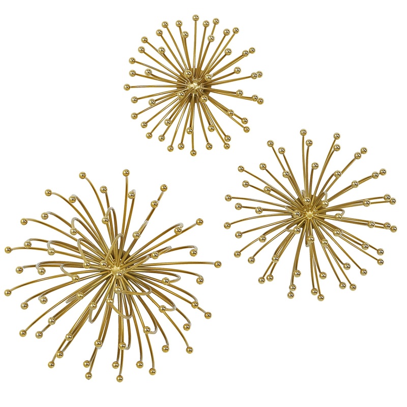 Aga – Gold Metal Wall Decor (Set of 3)