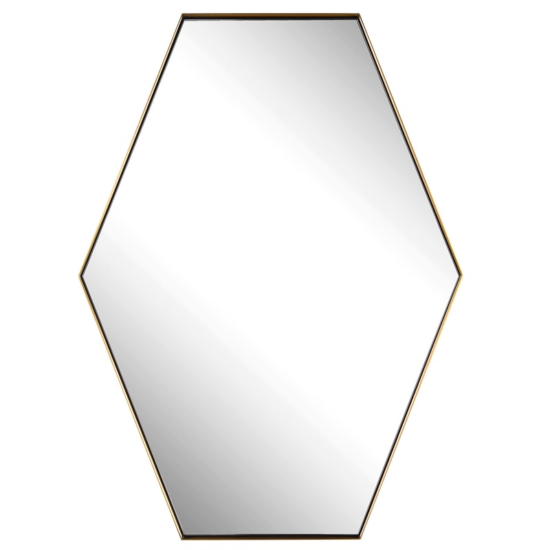 Ankara – Brass Hexagon Mirror