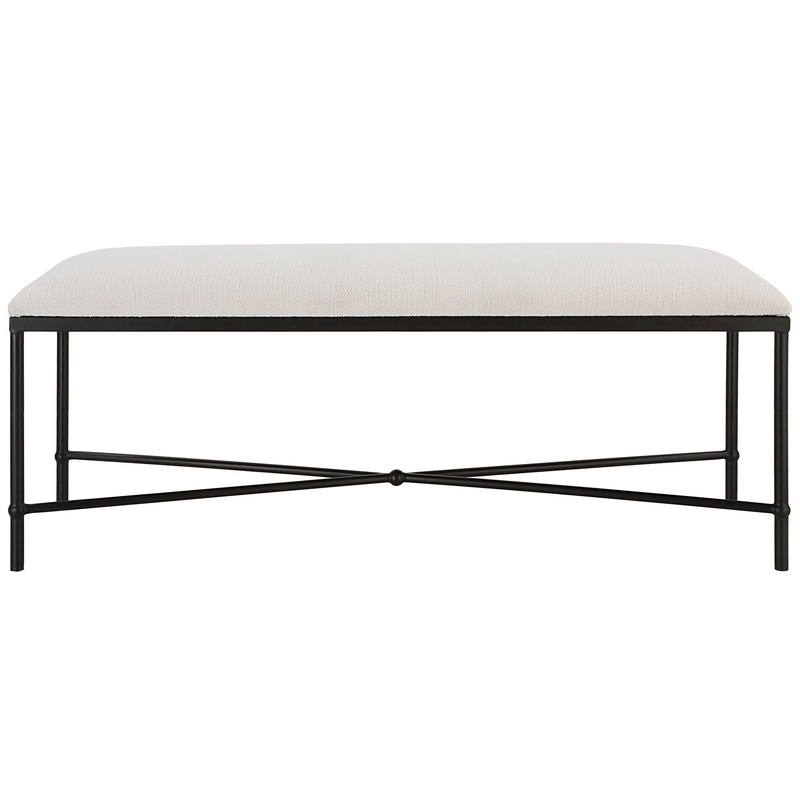 Avenham – Black Framed Bench – White
