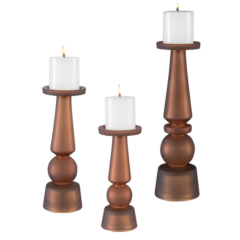 Cassiopeia – Butter Rum Glass Candleholders (Set of 3)