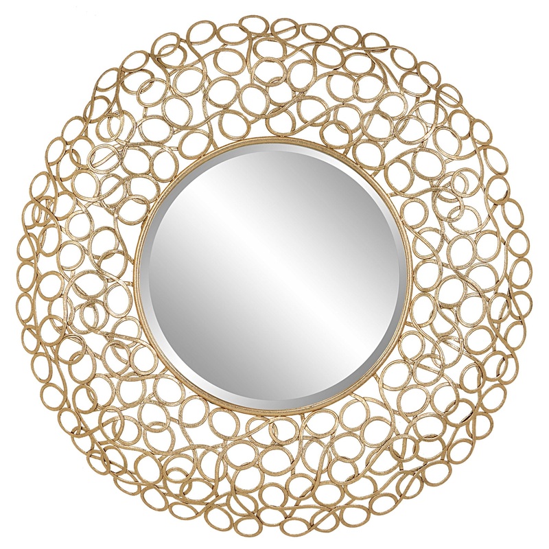 Swirl – Round Mirror – Gold