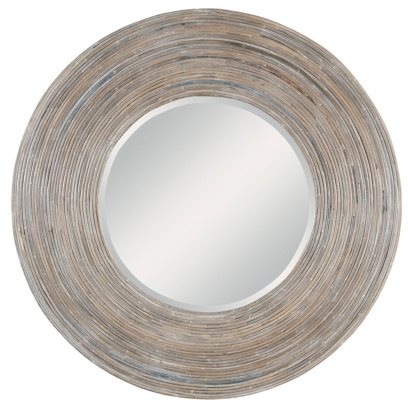 Vortex – White Washed Round Mirror