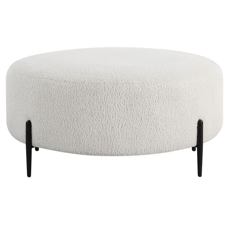 Arles – Large Plush Ottoman – White