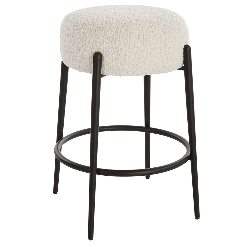 Arles – Plush Counter Stool – White