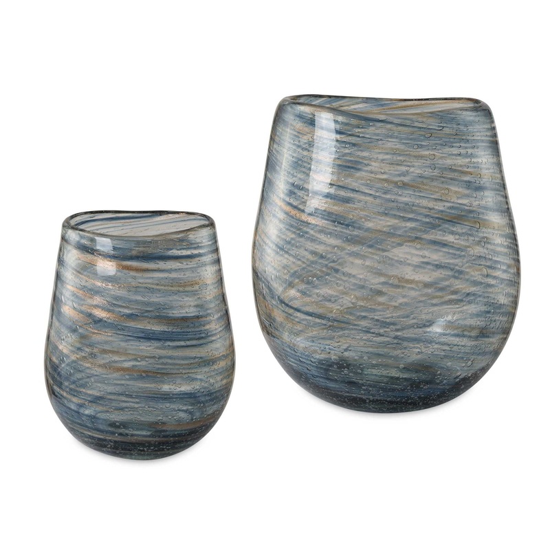 Aurora – Swirl Glass Vases (Set of 2)