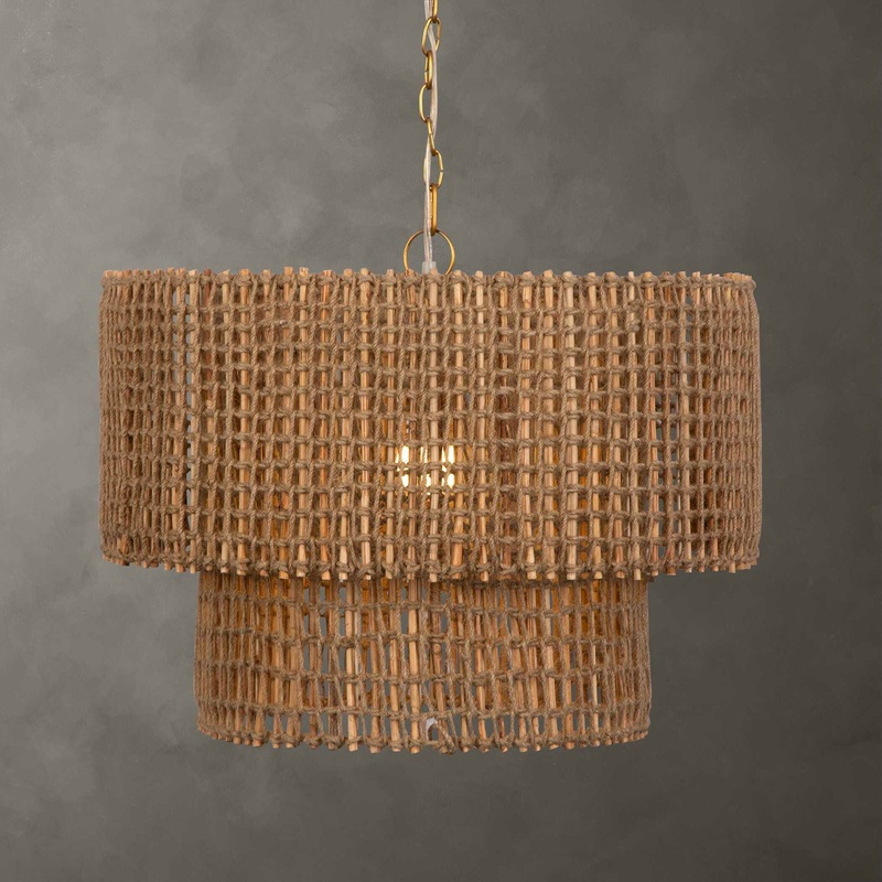 Biswas – Woven Jute 1 Light Pendant – Beige