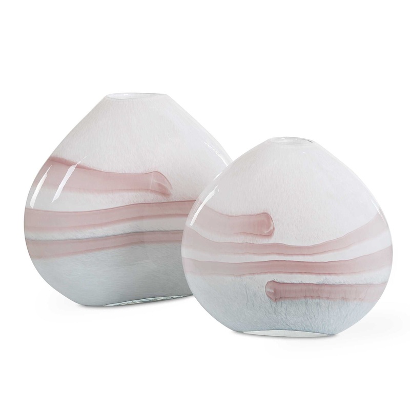 Blush – Swirl Glass Vases (Set of 2)