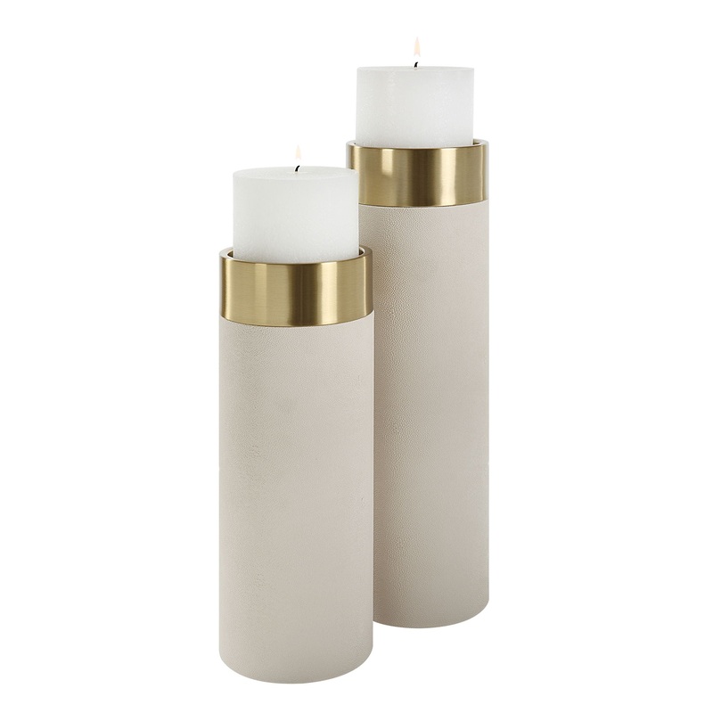 Wessex – Pillar Candleholders (Set Of 2) – White