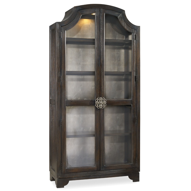 Sanctuary – Glass Bunching Curio – Ebony Antiqued Oak