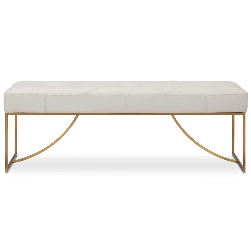 Swale – Ivory Leather Bench