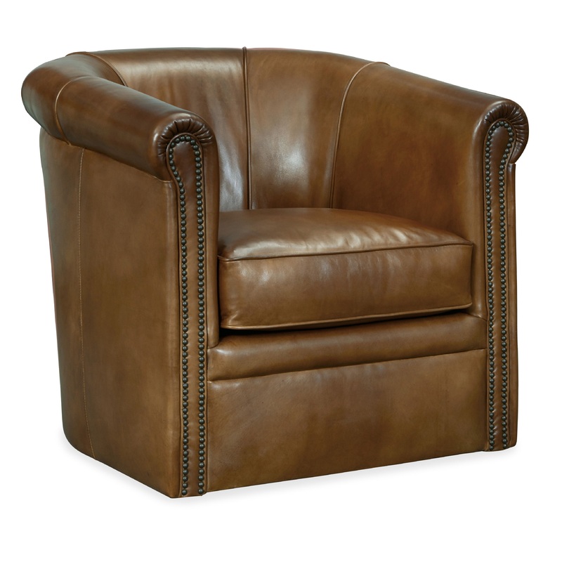 Axton – Swivel Leather Club Chair