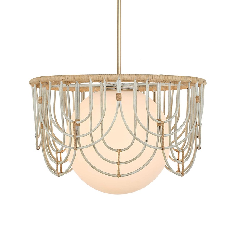 Arches – 1 Light Rattan Pendant – Light Brown