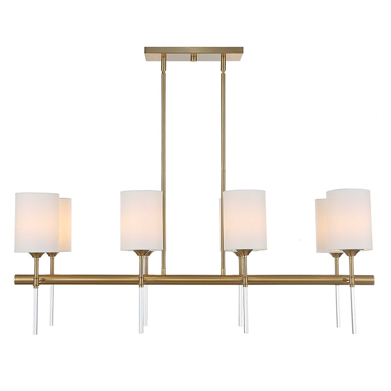 Awyr – 8 Light Linear Chandelier – Bronze