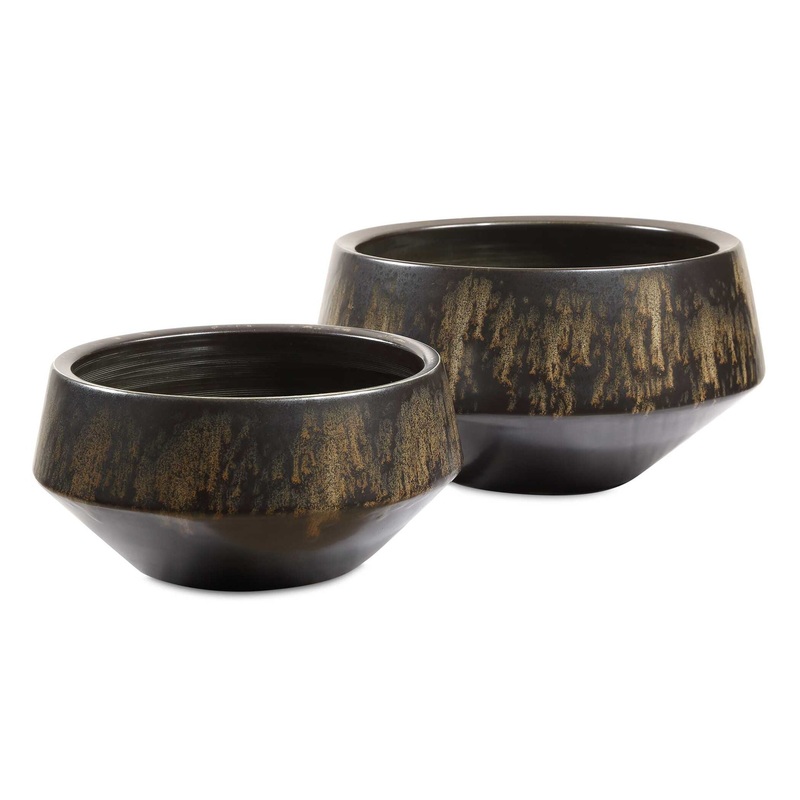 Bronze Duo – Vases (Set of 2) – Dark Brown