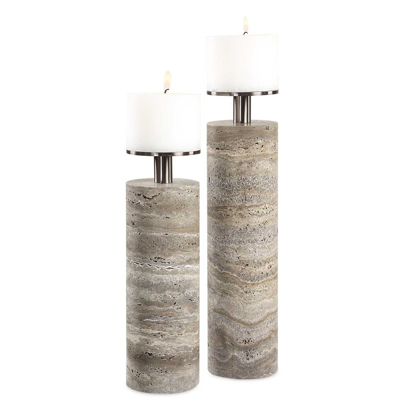 Shadowstone – Candleholders (Set of 2) – Gray