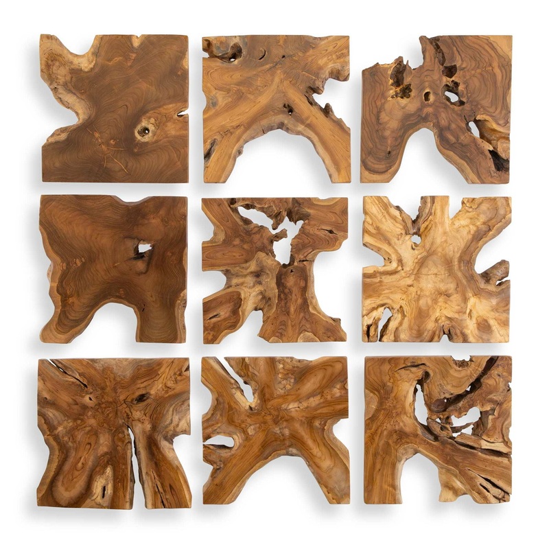 Talia – Wood Wall Decor (Set of 9) – Light Brown