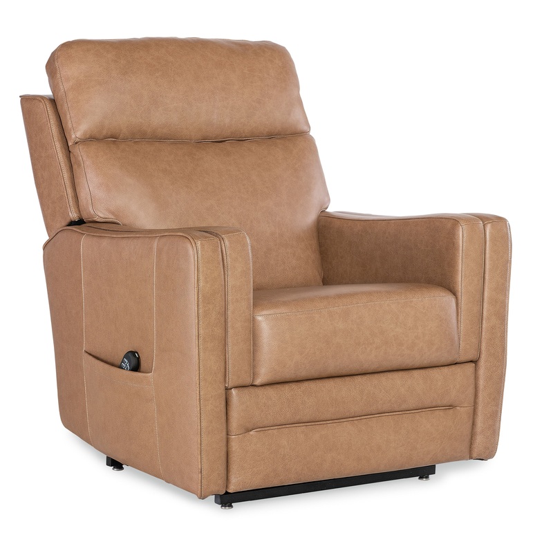 Thyme – Power Recliner With Power Headrest, Lumbar, and Lift – Light Brown
