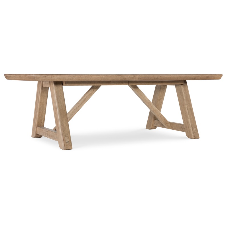 Vineyard Row – Rectangle Dining Table With 2-20″ Leaves – Light Brown