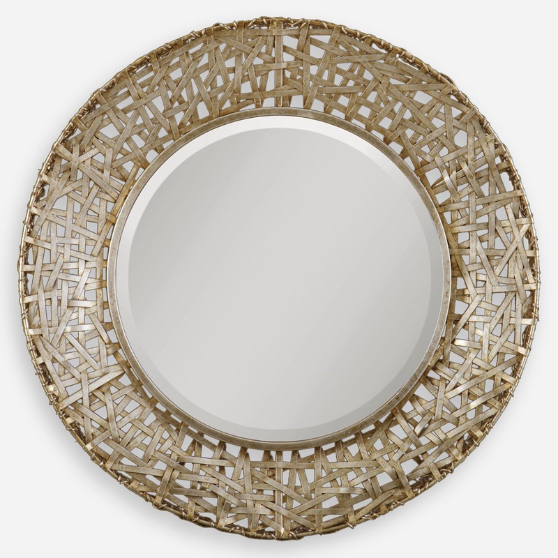 Alita – Champagne Woven Metal Mirror