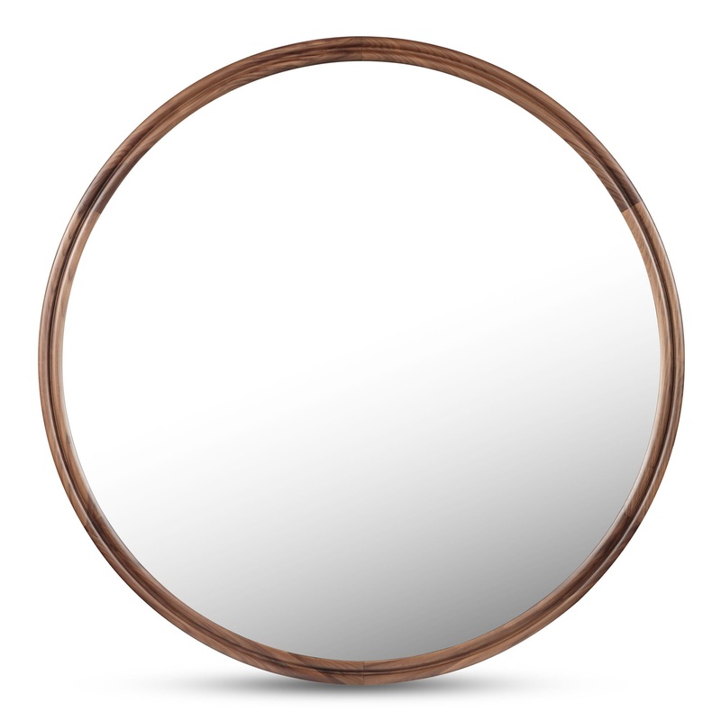 Alcott – Accent Round Mirror Small – Dark Brown