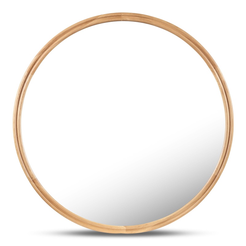 Alcott – Accent Round Mirror Small – Light Brown