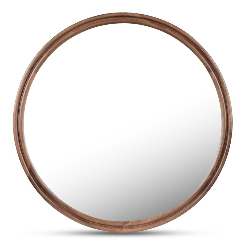 Alcott – Round Accent Mirror Large – Dark Brown
