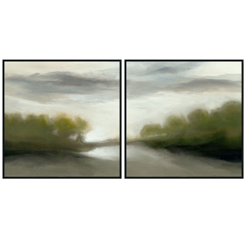 Bewildered – 72″ x 36″ Painting By Buddy Whitlock (Set of 2) – Black