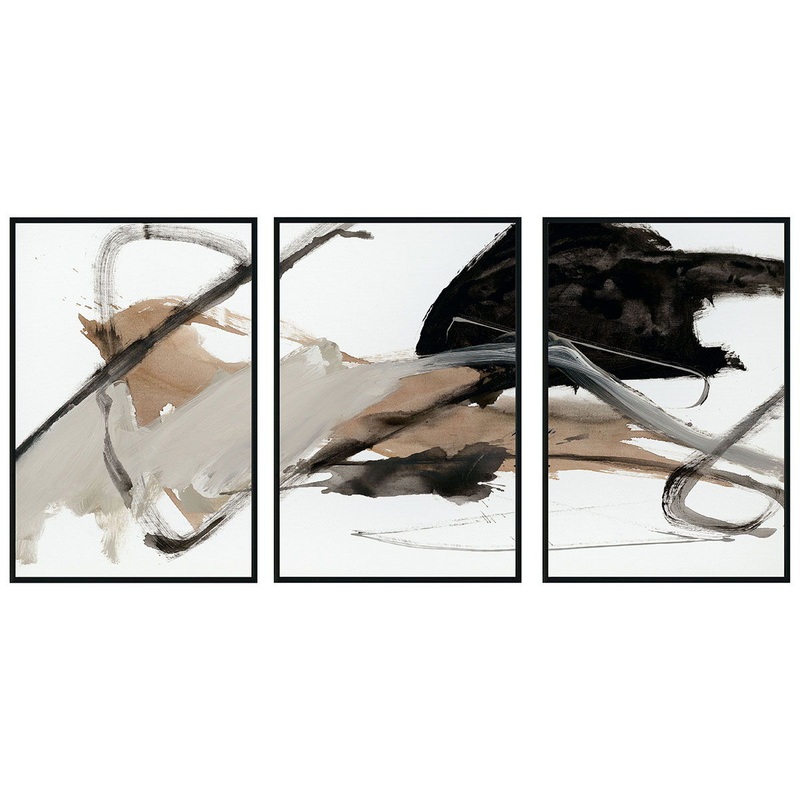 Boss – 72″ x 36″ Painting By Buddy Whitlock (Set of 3) – Black