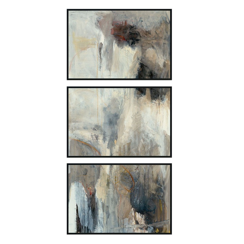 Scar – 72″ x 36″ Painting By Buddy Whitlock (Set of 3) – Black