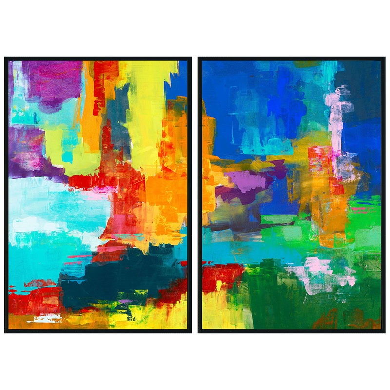 Seascape – 60″ x 40″ Painting By Buddy Whitlock (Set of 2) – Black