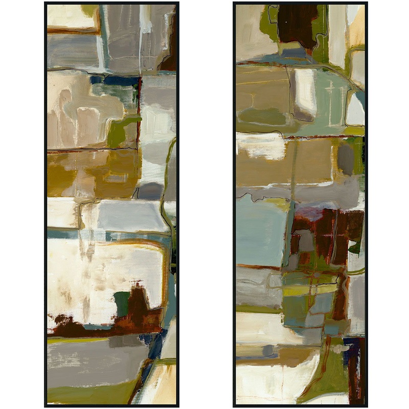 Topograph I & II – 40″ x 60″ Painting By Buddy Whitlock (Set of 2) – Black