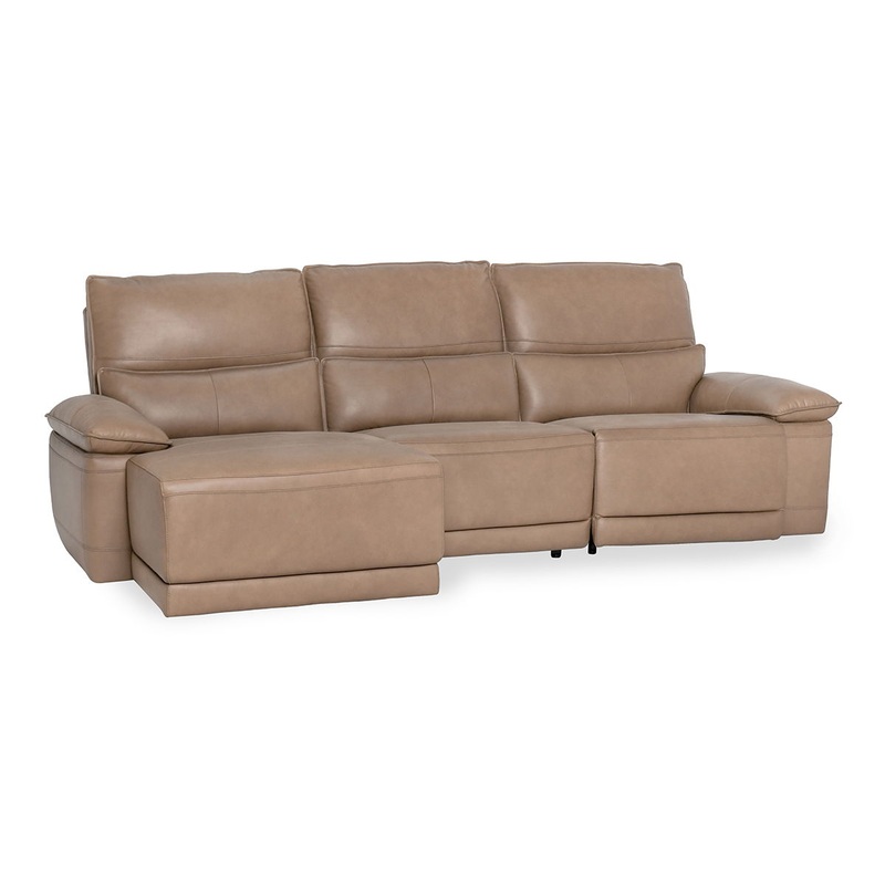 Branford – Power Recliner Sectional With LAF Chaise – Camel