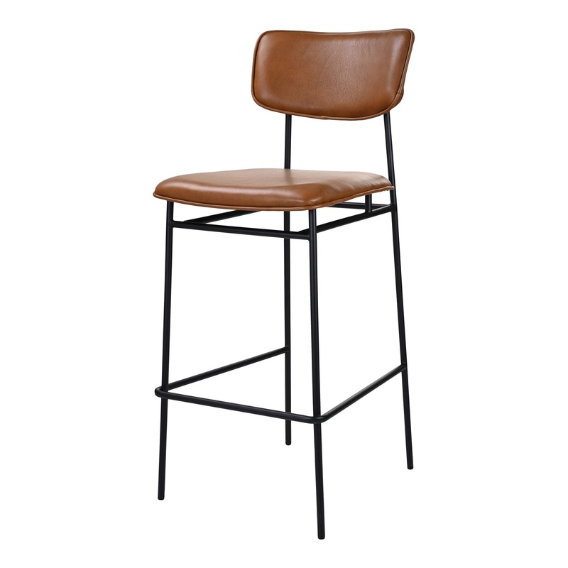 Sailor – Leather Bar Stool – Dark Brown