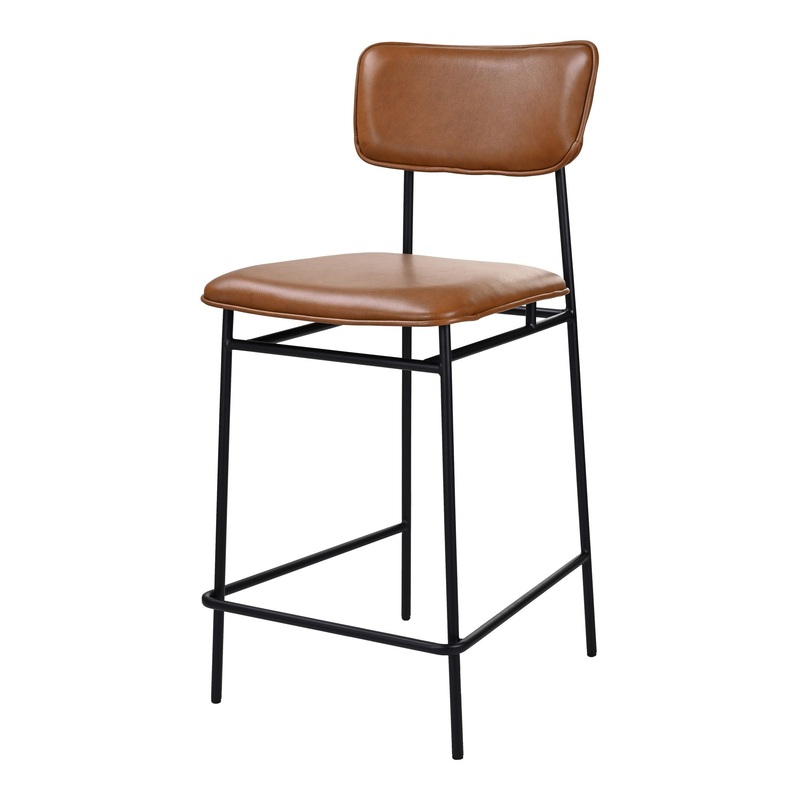 Sailor – Leather Counter Stool – Dark Brown