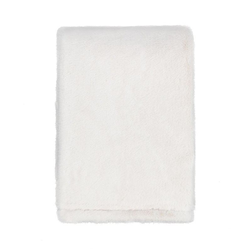 Throws – 50″ x 70″ TC Taiga Faux Fur Throw – Ivory
