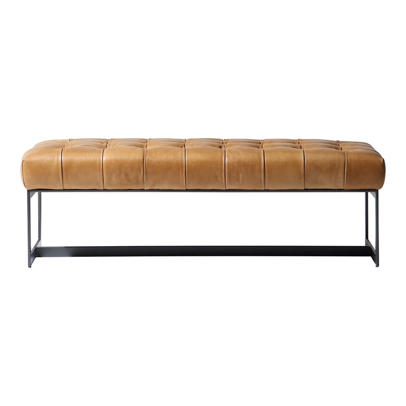 Wyatt – Leather Bench – Beige