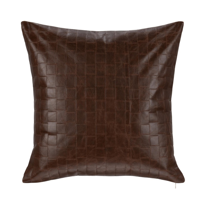 Tranquil Coasts – 20″ x 20″ Leather Seston Pillow – Brown