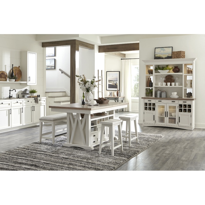 Americana Modern Dining – Island Counter Height Table – Cotton